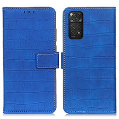 Coque Portefeuille Livre Cuir Etui Clapet K07Z pour Xiaomi Redmi Note 11 4G (2022) Bleu