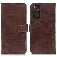 Coque Portefeuille Livre Cuir Etui Clapet K07Z pour Xiaomi Redmi Note 11 4G (2022) Marron