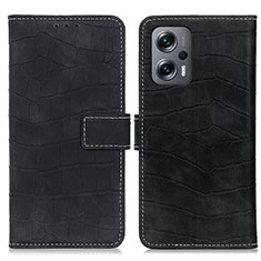 Coque Portefeuille Livre Cuir Etui Clapet K07Z pour Xiaomi Redmi Note 11T Pro+ Plus 5G Noir