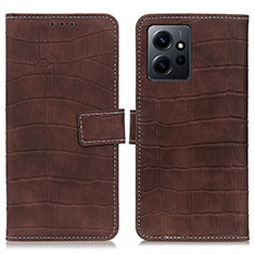 Coque Portefeuille Livre Cuir Etui Clapet K07Z pour Xiaomi Redmi Note 12 4G Marron