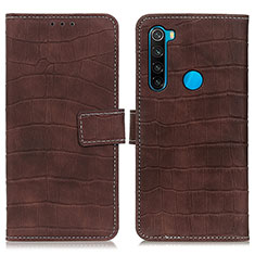 Coque Portefeuille Livre Cuir Etui Clapet K07Z pour Xiaomi Redmi Note 8 (2021) Marron