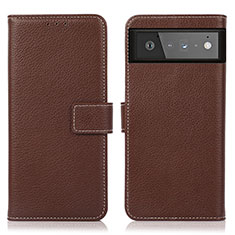 Coque Portefeuille Livre Cuir Etui Clapet K08Z pour Google Pixel 6 5G Marron