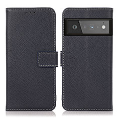Coque Portefeuille Livre Cuir Etui Clapet K08Z pour Google Pixel 6 Pro 5G Bleu Royal