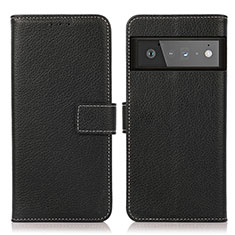 Coque Portefeuille Livre Cuir Etui Clapet K08Z pour Google Pixel 6 Pro 5G Noir