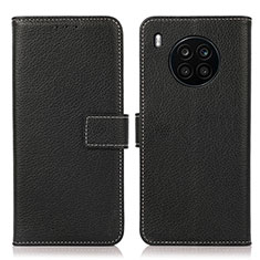 Coque Portefeuille Livre Cuir Etui Clapet K08Z pour Huawei Honor 50 Lite Noir