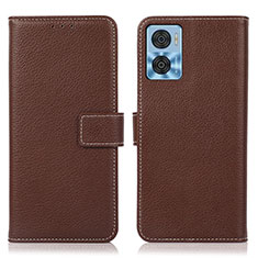 Coque Portefeuille Livre Cuir Etui Clapet K08Z pour Motorola Moto E22 Marron