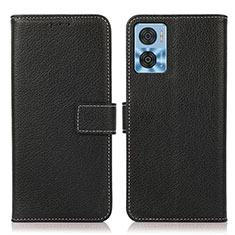 Coque Portefeuille Livre Cuir Etui Clapet K08Z pour Motorola Moto E22 Noir