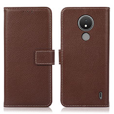 Coque Portefeuille Livre Cuir Etui Clapet K08Z pour Nokia C21 Marron