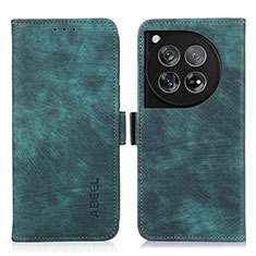 Coque Portefeuille Livre Cuir Etui Clapet K08Z pour OnePlus 12 5G Vert