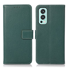 Coque Portefeuille Livre Cuir Etui Clapet K08Z pour OnePlus Nord 2 5G Vert