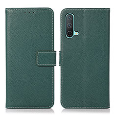 Coque Portefeuille Livre Cuir Etui Clapet K08Z pour OnePlus Nord CE 5G Vert