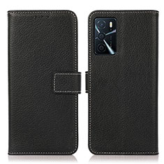 Coque Portefeuille Livre Cuir Etui Clapet K08Z pour Oppo A16s Noir