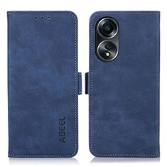 Coque Portefeuille Livre Cuir Etui Clapet K08Z pour Oppo A58 4G Bleu