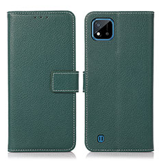 Coque Portefeuille Livre Cuir Etui Clapet K08Z pour Realme C20A Vert