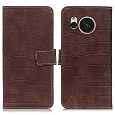 Coque Portefeuille Livre Cuir Etui Clapet K08Z pour Sharp Aquos Sense7 Plus Marron