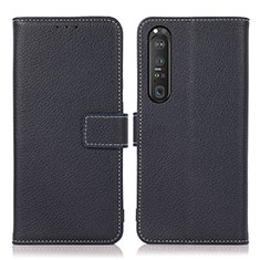 Coque Portefeuille Livre Cuir Etui Clapet K08Z pour Sony Xperia 1 III Bleu Royal