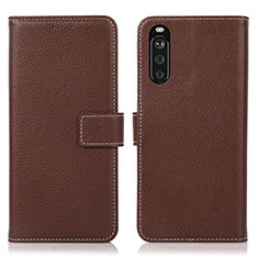 Coque Portefeuille Livre Cuir Etui Clapet K08Z pour Sony Xperia 10 III Marron