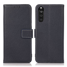 Coque Portefeuille Livre Cuir Etui Clapet K08Z pour Sony Xperia 10 III SO-52B Bleu Royal