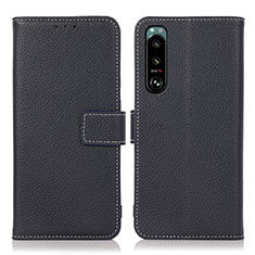 Coque Portefeuille Livre Cuir Etui Clapet K08Z pour Sony Xperia 5 III Bleu Royal