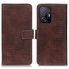 Coque Portefeuille Livre Cuir Etui Clapet K08Z pour Xiaomi Mi 11T Pro 5G Marron