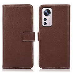 Coque Portefeuille Livre Cuir Etui Clapet K08Z pour Xiaomi Mi 12 Pro 5G Marron