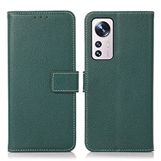 Coque Portefeuille Livre Cuir Etui Clapet K08Z pour Xiaomi Mi 12 Pro 5G Vert