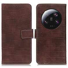 Coque Portefeuille Livre Cuir Etui Clapet K08Z pour Xiaomi Mi 13 Ultra 5G Marron