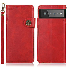 Coque Portefeuille Livre Cuir Etui Clapet K09Z pour Google Pixel 6 5G Rouge