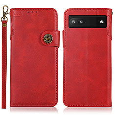 Coque Portefeuille Livre Cuir Etui Clapet K09Z pour Google Pixel 6a 5G Rouge