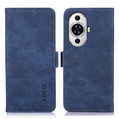 Coque Portefeuille Livre Cuir Etui Clapet K09Z pour Huawei Nova 11 Pro Bleu