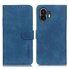 Coque Portefeuille Livre Cuir Etui Clapet K09Z pour Nothing Phone 2 Bleu