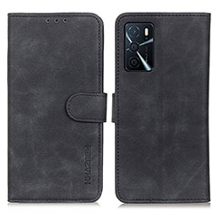 Coque Portefeuille Livre Cuir Etui Clapet K09Z pour Oppo A16 Noir