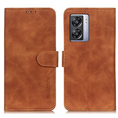 Coque Portefeuille Livre Cuir Etui Clapet K09Z pour Oppo A57 5G Marron