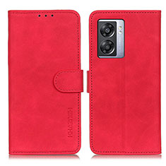 Coque Portefeuille Livre Cuir Etui Clapet K09Z pour Oppo A57 5G Rouge