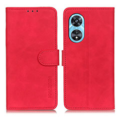 Coque Portefeuille Livre Cuir Etui Clapet K09Z pour Oppo A58 5G Rouge