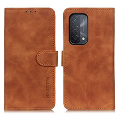 Coque Portefeuille Livre Cuir Etui Clapet K09Z pour Oppo A74 5G Marron