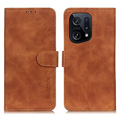 Coque Portefeuille Livre Cuir Etui Clapet K09Z pour Oppo Find X5 5G Marron