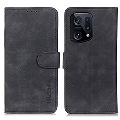 Coque Portefeuille Livre Cuir Etui Clapet K09Z pour Oppo Find X5 5G Noir