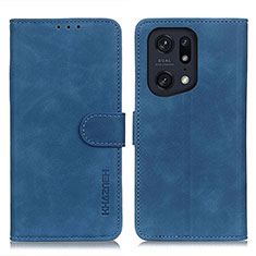 Coque Portefeuille Livre Cuir Etui Clapet K09Z pour Oppo Find X5 Pro 5G Bleu