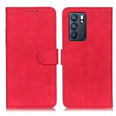 Coque Portefeuille Livre Cuir Etui Clapet K09Z pour Oppo Reno6 5G Rouge