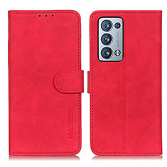 Coque Portefeuille Livre Cuir Etui Clapet K09Z pour Oppo Reno6 Pro+ Plus 5G Rouge