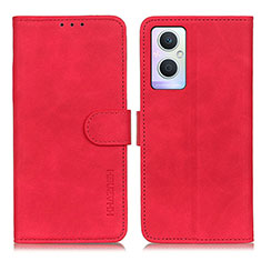 Coque Portefeuille Livre Cuir Etui Clapet K09Z pour Oppo Reno7 Lite 5G Rouge