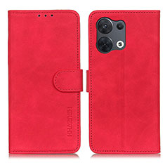 Coque Portefeuille Livre Cuir Etui Clapet K09Z pour Oppo Reno8 Pro+ Plus 5G Rouge