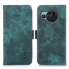 Coque Portefeuille Livre Cuir Etui Clapet K09Z pour Sharp Aquos R8 Vert