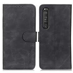 Coque Portefeuille Livre Cuir Etui Clapet K09Z pour Sony Xperia 1 III Noir