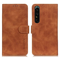 Coque Portefeuille Livre Cuir Etui Clapet K09Z pour Sony Xperia 1 IV Marron