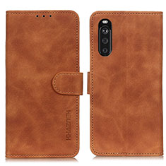 Coque Portefeuille Livre Cuir Etui Clapet K09Z pour Sony Xperia 10 III Lite Marron