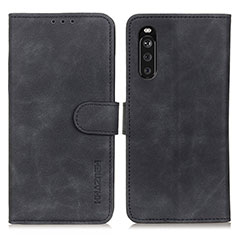 Coque Portefeuille Livre Cuir Etui Clapet K09Z pour Sony Xperia 10 III Lite Noir