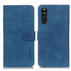 Coque Portefeuille Livre Cuir Etui Clapet K09Z pour Sony Xperia 10 III SO-52B Bleu