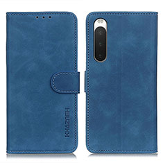 Coque Portefeuille Livre Cuir Etui Clapet K09Z pour Sony Xperia 10 IV SO-52C Bleu